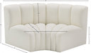 Arc Faux Leather 2pc. Sectional Cream - 101Cream-S2B - Vega Furniture