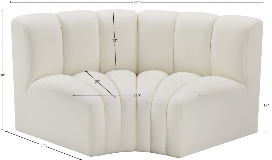 Arc Faux Leather 2pc. Sectional Cream - 101Cream-S2B - Vega Furniture