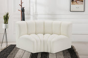 Arc Faux Leather 2pc. Sectional Cream - 101Cream-S2B - Vega Furniture