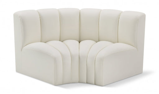 Arc Faux Leather 2pc. Sectional Cream - 101Cream-S2B - Vega Furniture