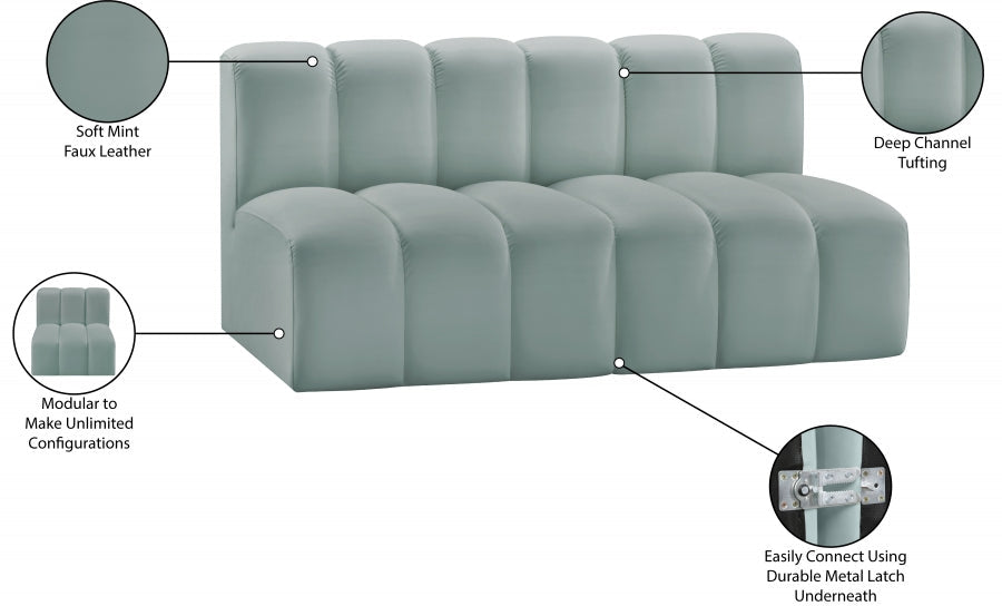 Arc Faux Leather 2pc. Sectional Mint - 101Mint-S2A - Vega Furniture