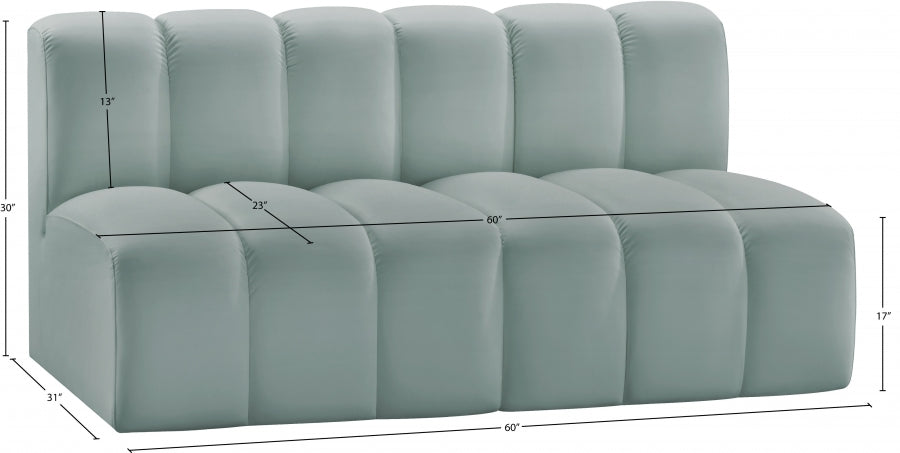 Arc Faux Leather 2pc. Sectional Mint - 101Mint-S2A - Vega Furniture