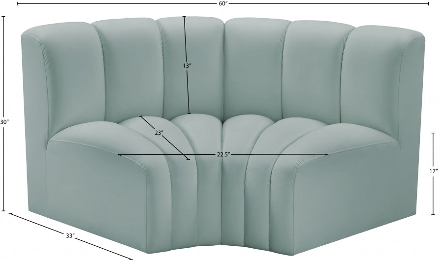 Arc Faux Leather 2pc. Sectional Mint - 101Mint-S2B - Vega Furniture