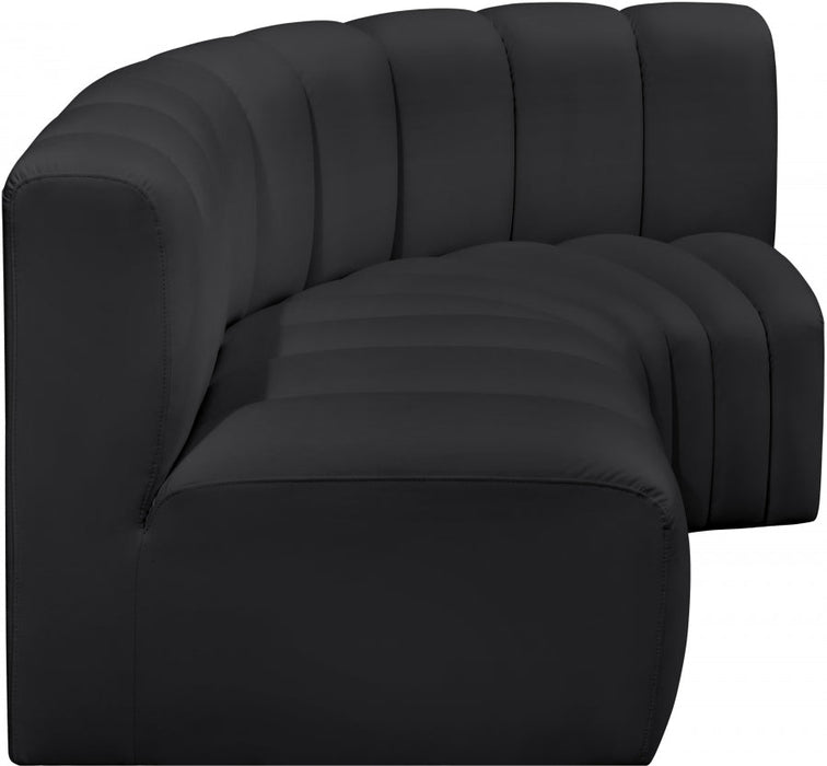 Arc Faux Leather 3pc. Sectional Black - 101Black-S3A - Vega Furniture