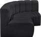 Arc Faux Leather 3pc. Sectional Black - 101Black-S3A - Vega Furniture