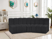 Arc Faux Leather 3pc. Sectional Black - 101Black-S3B - Vega Furniture