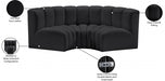 Arc Faux Leather 3pc. Sectional Black - 101Black-S3C - Vega Furniture