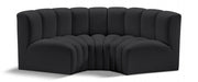 Arc Faux Leather 3pc. Sectional Black - 101Black-S3C - Vega Furniture