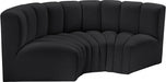 Arc Faux Leather 3pc. Sectional Black - 101Black-S3C - Vega Furniture