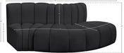 Arc Faux Leather 3pc. Sectional Black - 101Black-S3E - Vega Furniture