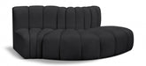 Arc Faux Leather 3pc. Sectional Black - 101Black-S3E - Vega Furniture