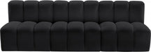 Arc Faux Leather 3pc. Sectional Black - 101Black-S3F - Vega Furniture