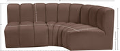 Arc Faux Leather 3pc. Sectional Brown - 101Brown-S3A - Vega Furniture