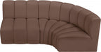 Arc Faux Leather 3pc. Sectional Brown - 101Brown-S3A - Vega Furniture