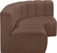 Arc Faux Leather 3pc. Sectional Brown - 101Brown-S3A - Vega Furniture