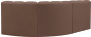 Arc Faux Leather 3pc. Sectional Brown - 101Brown-S3A - Vega Furniture