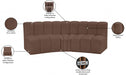 Arc Faux Leather 3pc. Sectional Brown - 101Brown-S3B - Vega Furniture