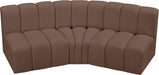 Arc Faux Leather 3pc. Sectional Brown - 101Brown-S3B - Vega Furniture