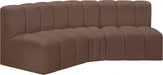 Arc Faux Leather 3pc. Sectional Brown - 101Brown-S3B - Vega Furniture