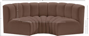 Arc Faux Leather 3pc. Sectional Brown - 101Brown-S3C - Vega Furniture