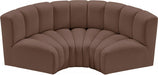 Arc Faux Leather 3pc. Sectional Brown - 101Brown-S3C - Vega Furniture