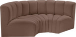 Arc Faux Leather 3pc. Sectional Brown - 101Brown-S3C - Vega Furniture