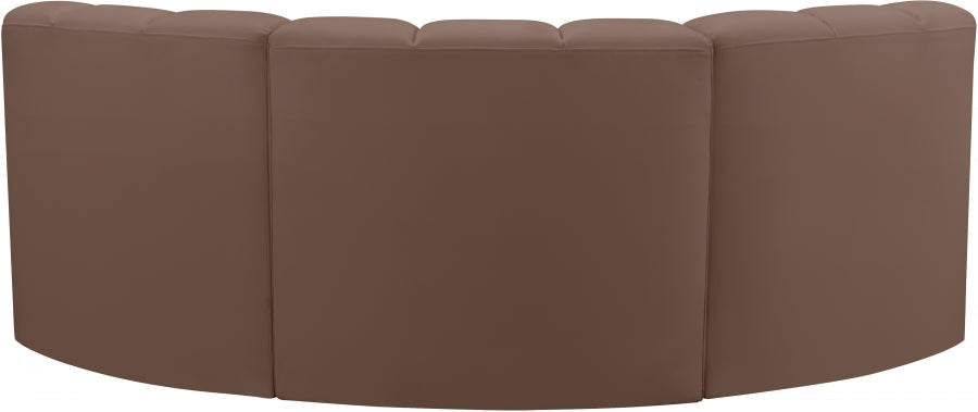 Arc Faux Leather 3pc. Sectional Brown - 101Brown-S3C - Vega Furniture