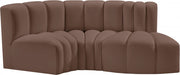 Arc Faux Leather 3pc. Sectional Brown - 101Brown-S3D - Vega Furniture
