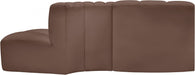 Arc Faux Leather 3pc. Sectional Brown - 101Brown-S3E - Vega Furniture