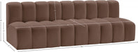 Arc Faux Leather 3pc. Sectional Brown - 101Brown-S3F - Vega Furniture