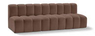 Arc Faux Leather 3pc. Sectional Brown - 101Brown-S3F - Vega Furniture