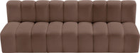 Arc Faux Leather 3pc. Sectional Brown - 101Brown-S3F - Vega Furniture