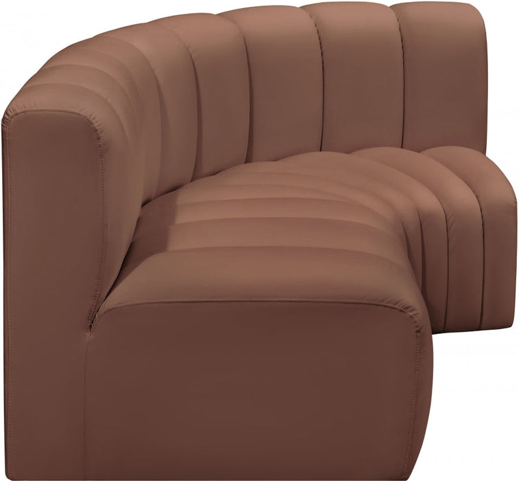 Arc Faux Leather 3pc. Sectional Cognac - 101Cognac-S3A - Vega Furniture