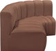 Arc Faux Leather 3pc. Sectional Cognac - 101Cognac-S3A - Vega Furniture