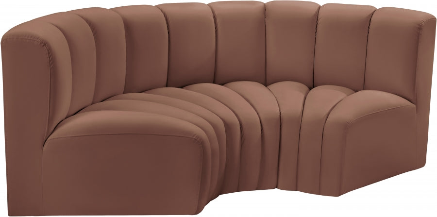 Arc Faux Leather 3pc. Sectional Cognac - 101Cognac-S3C - Vega Furniture