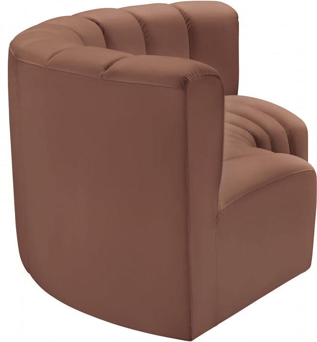 Arc Faux Leather 3pc. Sectional Cognac - 101Cognac-S3C - Vega Furniture