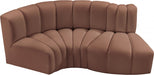 Arc Faux Leather 3pc. Sectional Cognac - 101Cognac-S3D - Vega Furniture