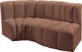 Arc Faux Leather 3pc. Sectional Cognac - 101Cognac-S3D - Vega Furniture