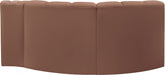 Arc Faux Leather 3pc. Sectional Cognac - 101Cognac-S3D - Vega Furniture