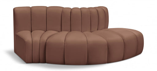 Arc Faux Leather 3pc. Sectional Cognac - 101Cognac-S3E - Vega Furniture