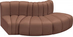 Arc Faux Leather 3pc. Sectional Cognac - 101Cognac-S3E - Vega Furniture