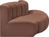 Arc Faux Leather 3pc. Sectional Cognac - 101Cognac-S3E - Vega Furniture