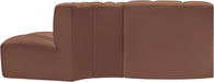 Arc Faux Leather 3pc. Sectional Cognac - 101Cognac-S3E - Vega Furniture
