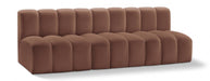 Arc Faux Leather 3pc. Sectional Cognac - 101Cognac-S3F - Vega Furniture