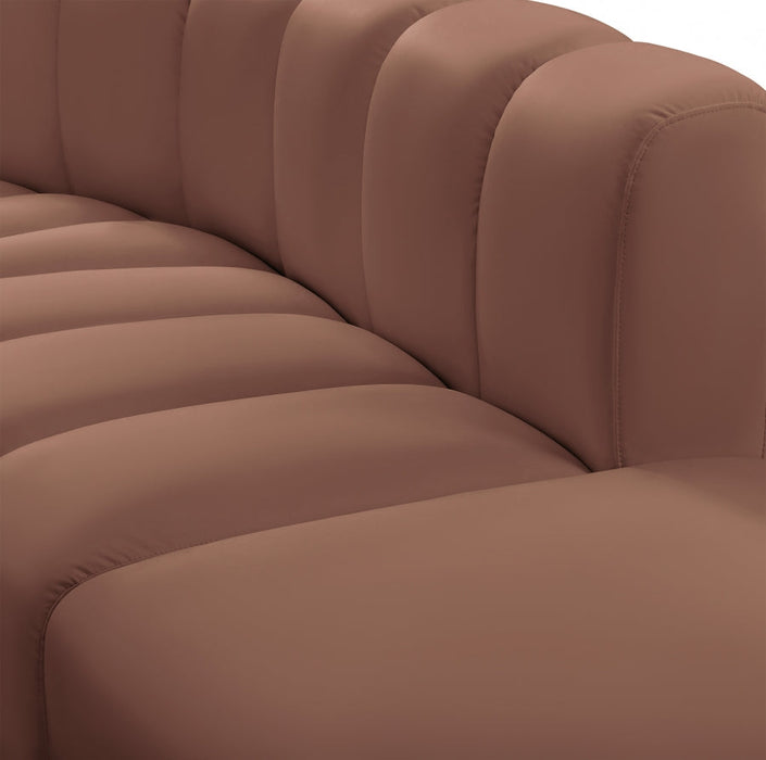 Arc Faux Leather 3pc. Sectional Cognac - 101Cognac-S3F - Vega Furniture