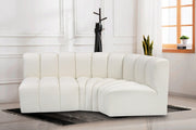 Arc Faux Leather 3pc. Sectional Cream - 101Cream-S3A - Vega Furniture