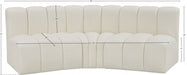 Arc Faux Leather 3pc. Sectional Cream - 101Cream-S3B - Vega Furniture