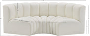 Arc Faux Leather 3pc. Sectional Cream - 101Cream-S3C - Vega Furniture