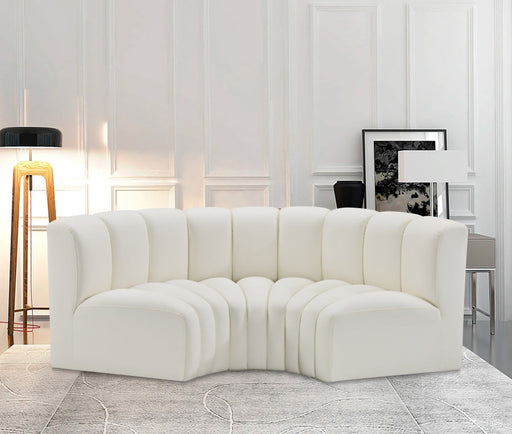 Arc Faux Leather 3pc. Sectional Cream - 101Cream-S3C - Vega Furniture