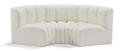 Arc Faux Leather 3pc. Sectional Cream - 101Cream-S3C - Vega Furniture